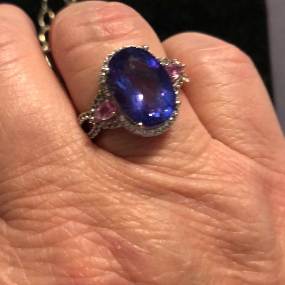 Sterling silver and gemstone ring